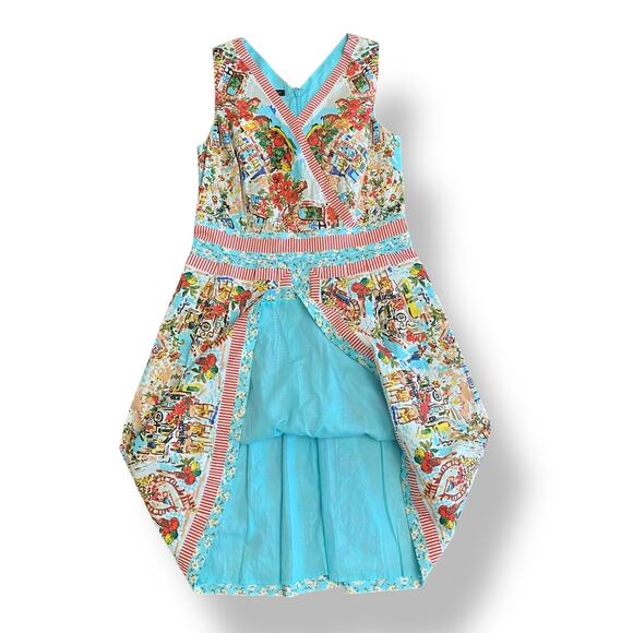 Talbots Italian Villa Bistro Sleeveless Midi Sun Dress Size 8 Resort, Casual - Picture 7 of 9